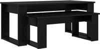 vidaXL Koffietafel set, 2 stuks, zwart, eikenlook, 100 x 50 x 42 cm