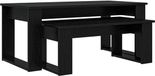 vidaXL Koffietafel set, 2 stuks, zwart, eikenlook, 100 x 50 x 42 cm