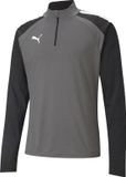 PUMA teamLIGA 1/4 Zip Top Heren sportshirt - Smoked Pearl-Puma White