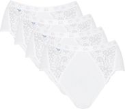 Sloggi Culotte Chic Femme Blanc Uni Coton/Polyamide/Élasthanne Taille L (4 Pièces)