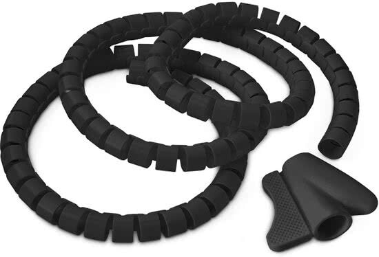 Relaxdays Flexibele kabelspiraal zwart kabel bundel set cable bundle tube