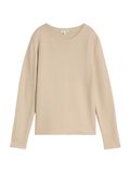 Tom Tailor Gebreide trui van katoen - Maat L - gravel beige melange