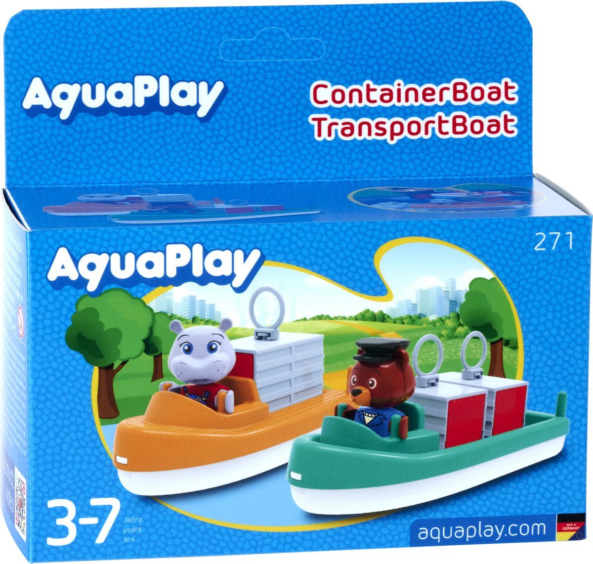 Aquaplay 271 - Container- & Transportboot - Waterbaanaccessoires - Blauw