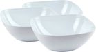 PlasticForte Serveerschaal/saladeschaal - 3x stuks - D28 x H11 cm - kunststof - wit - vierkant - 4800 ml