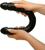 You2Toys – Thermoplast Ultra Dong Dubbele Dildo in Penis Vorm met Vol en Stevig Ontwerp – 43 cm – Zwart
