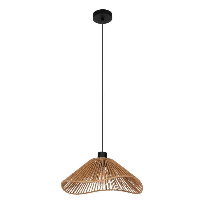 EGLO Lavister Hanglamp - E27 - Ø 39 cm - Zwart/Bruin - Papier
