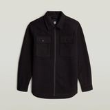 G-Star GPO Zip Overshirt Heren M Polyester Viscose Zwart