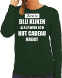 Bellatio Decorations Shoppartners Bv Groene foute Kersttrui / sweater - Kerst is blij kijken / kut cadeau - dames - Kerstkleding / Christmas outfit XS