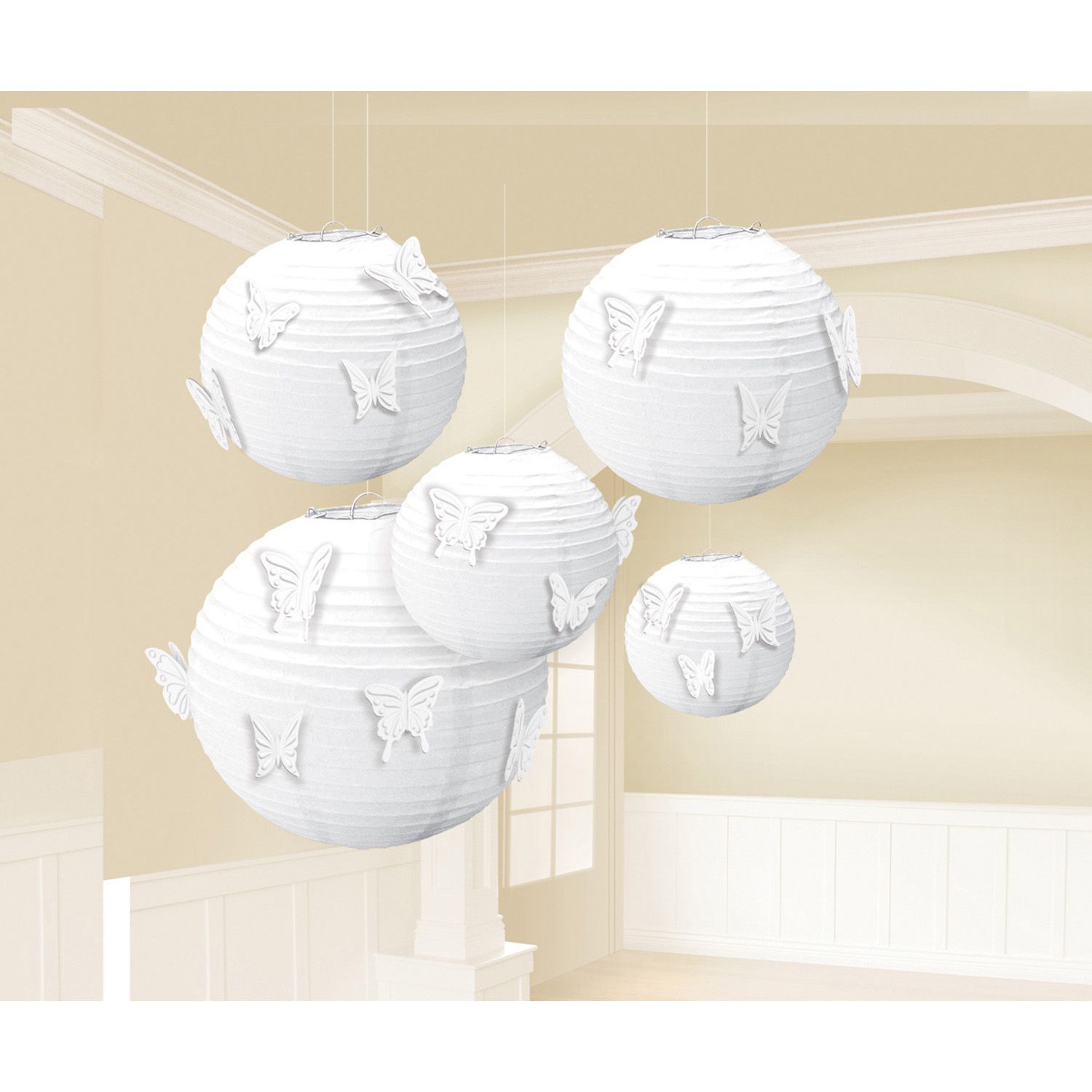 Amscan Lampionnen - Wit - Papier - Rond - 241 mm - 3 stuks
