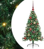 vidaXL - Kunststof - Voorverlichte - Kerstboom - met - 150 - LED - Groen - 120 - cm - PVC