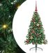 vidaXL - Kunststof - Voorverlichte - Kerstboom - met - 150 - LED - Groen - 120 - cm - PVC