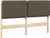 vidaXL - Gestoffeerd hoofdbord - Bruin en Taupe - 160 cm - Massief grenenhout