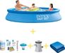 Easy Set Piscine - 305 x 61 cm - Inclusief WAYS Kit d'entretien, Pompe de filtration & Bâche de sol