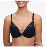 Chantelle Fleurs Plunge T-shirt BH Zwart 80E
