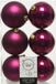 Decoris Kerstballen - 6x st - framboos roze - D8 cm - kunststof - mat/glans
