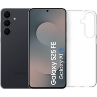 Samsung Galaxy S25 FE 128GB Zwart 5G + BlueBuilt Back Cover Transparant