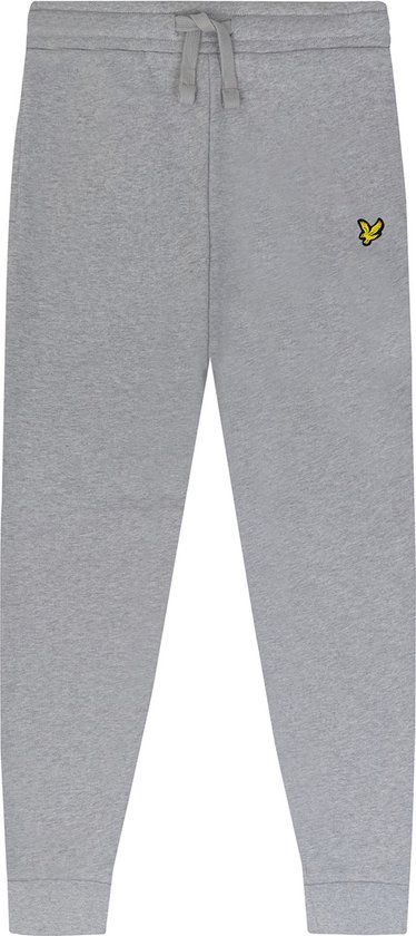 Lyle & Scott Tapered fit joggingbroek met logoborduring - Licht grijs marl - Maat 152/158