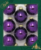 Krebs Kerstballen - 8x st - koning paars - 7 cm - glas - glans