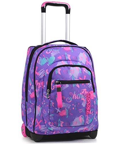Seven Trolley Iridescent, Violet, 2-in-1 rugzak met cross-oversysteem, school en reizen