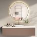 HOKO Miroir de salle de bain LED Rond 60cm Noir Cadre en Aluminium Température de couleur réglable en continu avec fonction mémoire IP44 Verre HD 5mm Helsinki