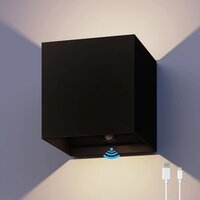 Calex Volterra Oplaadbare Wandlamp Kubus - Zwart - LED - Buiten - 10cm - Warm Wit Licht