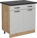 Vicco R-Line Keukenonderkast – 80 cm, WB Antraciet Wit Landhuis