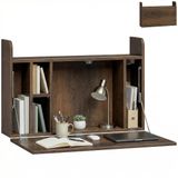 HOMCOM Wandbureau - Spaanplaat - 77x20x51cm - Bruin