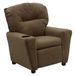 Flash Furniture Hedendaagse kinderfauteuil met bekerhouder, hout, bruin microvezel, set van 1