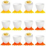 Set van 12 - Siliconen eierdopjes - Creatieve eierhouders - Vaatwasserbestendig - Keukenaccessoire - 5,5x4,5 cm - Eierhouder
