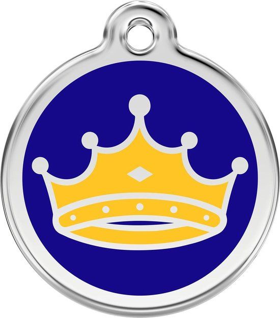 Red Dingo Hondenpenning 38 mm Koning Kroon donkerblauw