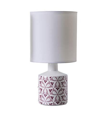 LUSSIOL Gisèle Nachtlampje - Keramiek - 40W - Bordeaux - Ø14 x H 29 cm