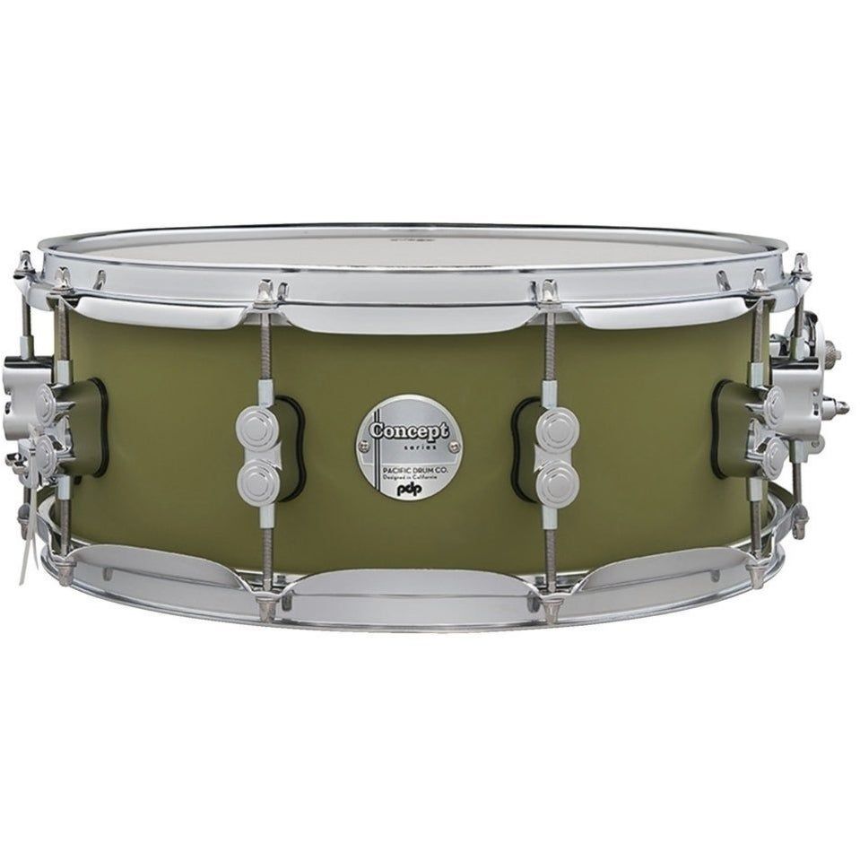 PDP Drums Concept Maple Satin Olive Snare Drum - 14 x 5.5 inch