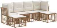 vidaXL - Naturel Polyester 6-zits bank loungeset