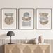 Lot de 3 affiches / posters triptyque - Formes géométriques - 3 affiches - 40x50 cm (cadres non fournis) - Bordure blanche