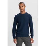 Dstrezzed trui met ingebreid patroon donkerblauw