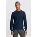 Dstrezzed trui met ingebreid patroon donkerblauw