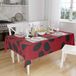 Bonamaison Tafelkleed, Anti-Mold, Sneldrogend, Waterdicht, 100% Polyester Tafellaken, rood Zwart, 140 x 160 Cm
