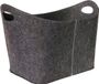 Unyqoos® Houtkorf XXL – Feutre, 5 mm, Gris, 45x32x45 cm, poignées renforcées, bords découpés au laser