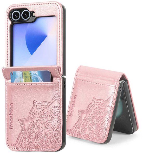 imoshion Hoesje - Geschikt voor Samsung Galaxy Z Flip 6 - Mandala Bookcase flip versie - Rosé Goud