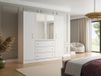 Merkloos Kledingkast LIZANDRO - 196x200x58 cm - Wit - 4 deuren en 3 lades