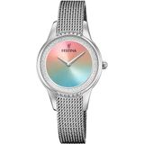 Festina Dameshorloge Analoog van Roestvrij Staal 316l Zilverkleurig