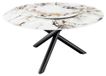 AXYA Table – Ronde 150 cm – Plateau en céramique et verre trempé avec effet marbre et plateau tournant