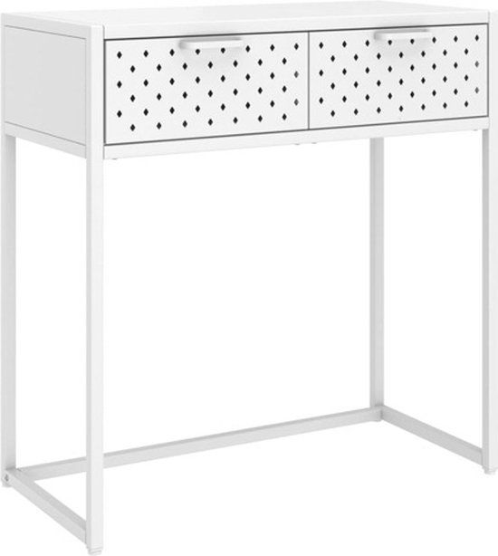vidaXL Wandtafel 72x35x75 cm staal wit