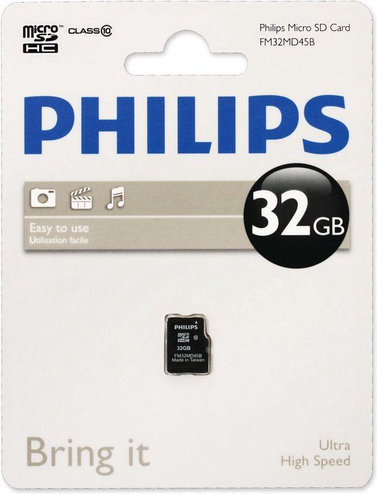 Philips Micro SDHC Memory Card 32GB - Class 10