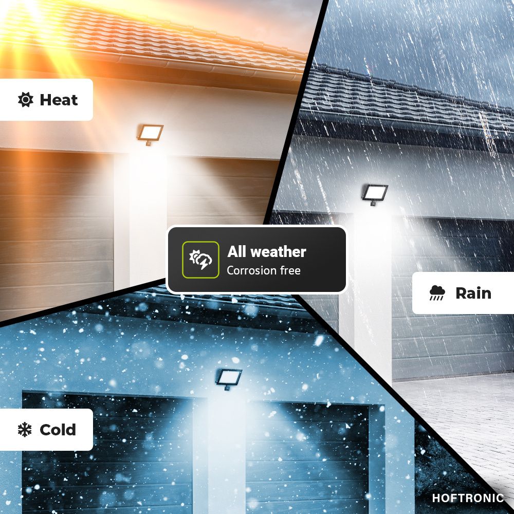 HOFTRONIC™ Lumos 2-pack LED Breedstraler met bewegingssensor en schemerschakelaar - 30W 2830lm - 4000K - IP65