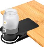 OEM HORCONDORM S.R.L. Bekerhouder met clip, beweegbare tafel, bureau, zijbekerhouder, bierfles, drankje, frisdrank, thee, koffiekop, schotel, clip-design voor thuis, kantoor (zwart)