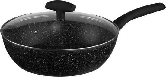 Secret de Gourmet Hapjespan met deksel - Zwart - Diameter 28 cm