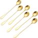 Cheffinger Set de 6 cuillères dorées pour café latte, en acier inoxydable de haute qualité – Moderne et élégant