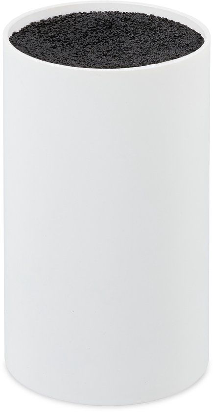 Messenblok leeg met borstels - voor 8 messen - wit/zwart