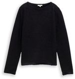 Tom Tailor Pull en maille de fil de fibres - Taille M - rayure noire avec fil plumeux